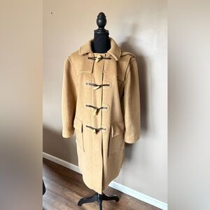 Vintage TIBBETT duffle coat Made in England toggle buttons wool blend women’s 16